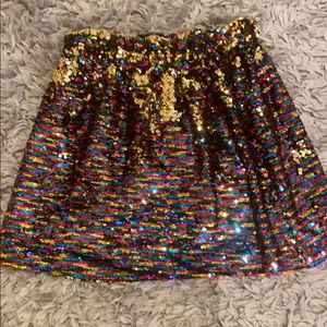 Rainbow sequin skirt